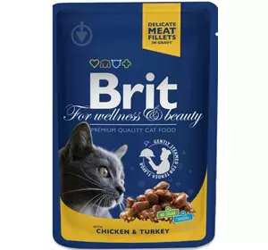 Набір паучів вологого корму для котів Бріт Brit Premium Cat м'ясна тарілка 4 шт по 100 г