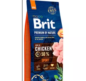 Сухий корм Бріт Brit Premium Sport для дорослих собак усіх порід із підвищеною потребою в енергії, 3 кг Сухий корм Бріт Brit Premium Sport для дорослих собак усіх порід із підвищеною потребою в енергії, 3 кг
