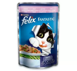 Вологий корм Фелікс Felix Fantastic консерви для кішок з фореллю і зеленими бобами в желе 85 г, Purina Вологий корм Фелікс Felix Fantastic консерви для кішок з фореллю і зеленими бобами в желе 85 г, Purina