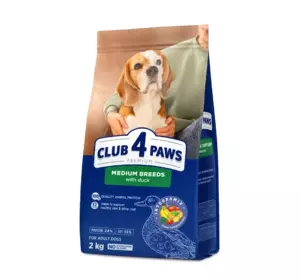Повнораціонний сухий корм для дорослих собак CLUB 4 PAWS (Клуб 4 Лапи) Преміум для середніх порід з качкою, 2 кг Повнораціонний сухий корм для дорослих собак CLUB 4 PAWS (Клуб 4 Лапи) Преміум для середніх порід з качкою, 2 кг