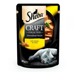 Sheba Craft Collection Shredded Pieces Chicken Консервы для кошек с курицей в соусе / 85 гр