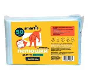 Пелюшки щоденні 45х60см 26г/1.5г економ (50шт) Smartis Пелюшки щоденні 45х60см 26г/1.5г економ (50шт) Smartis