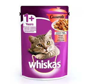Whiskas Casserole Консерви для кішок з яловичиною в желе / 85 гр Whiskas Casserole Консерви для кішок з яловичиною в желе / 85 гр