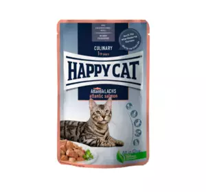 Вологий корм Happy Cat Culinary A-Lachs з лососем для котів (шматочки в соусі) пауч, 85 г Вологий корм Happy Cat Culinary A-Lachs з лососем для котів (шматочки в соусі) пауч, 85 г