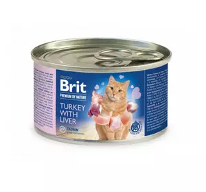 Вологий корм для котів Бріт Brit Premium by Nature Cat індичка з печінкою 200 г Вологий корм для котів Бріт Brit Premium by Nature Cat індичка з печінкою 200 г