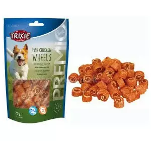 Trixie (TX-31748) Premio Fish Chicken Wheels ласощі для собак рулетики з куркою і рибою 75 г Trixie (TX-31748) Premio Fish Chicken Wheels ласощі для собак рулетики з куркою і рибою 75 г