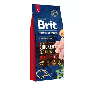 Сухий корм для собак Бріт Brit Premium Adult Large Chicken великих порід з куркою, 15 кг