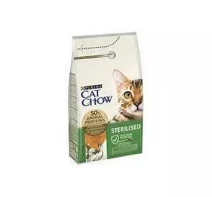 Сухий корм для дорослих стерилізованих кішок Cat Chow Sterilised з індичкою 1.5 кг