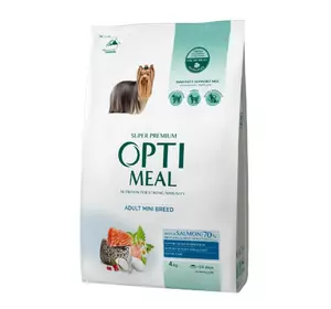 Сухий корм для дорослих собак мініатюрних порід Оптиміл Optimeal з високим вмістом лосося, 4 кг Сухий корм для дорослих собак мініатюрних порід Оптиміл Optimeal з високим вмістом лосося, 4 кг