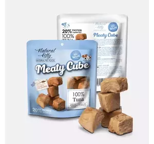 Ласощі для котів і собак Natural Kitty Meaty Cube у вигляді кубиків тунця 60 г Ласощі для котів і собак Natural Kitty Meaty Cube у вигляді кубиків тунця 60 г