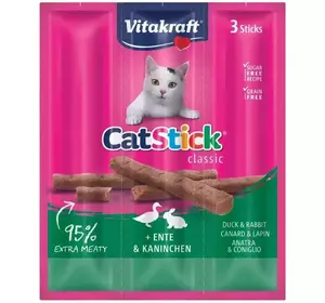 М’ясні палички для котів Вітакрафт Vitakraft ласощі з качкою та кроликом, 3 шт х 6 г М’ясні палички для котів Вітакрафт Vitakraft ласощі з качкою та кроликом, 3 шт х 6 г