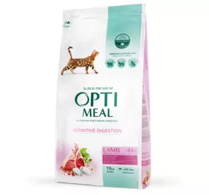 Сухой корм Optimeal з ягням для дорослих котів чутливим травленням 10 кг