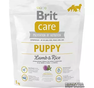 Сухий корм для цуценят усіх порід Бріт Brit Care Puppy All Breed Lamb & Rice 1 кг