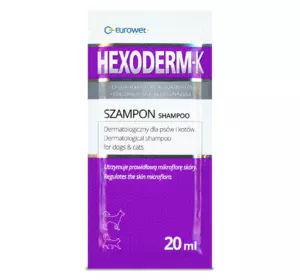 Гексодерм-К (Xexoderm-K) Шампунь для собак і котів з хлоргикседином і кетоконозолом 20 мл Eurowet Польща Гексодерм-К (Xexoderm-K) Шампунь для собак і котів з хлоргикседином і кетоконозолом 20 мл Eurowet Польща
