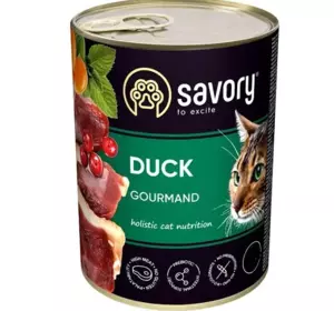 Вологий корм для вибагливих котів Сейворі Savory Cat Can Adult з качкою, 100 г Вологий корм для вибагливих котів Сейворі Savory Cat Can Adult з качкою, 100 г