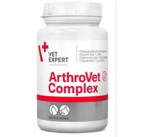 Кормова добавка VetExpert ArthroVet Complex (Артровет) при захворюваннях хрящів та суглобів для собак та котів 90 табл.