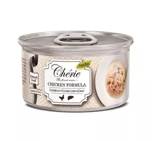 Корм вологий Cherie з шматочками м'яса курки та курячої печінки в соусі 80 г Корм вологий Cherie з шматочками м'яса курки та курячої печінки в соусі 80 г