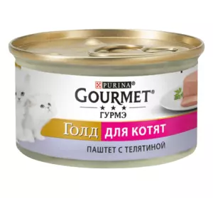 Консерва Gourmet Gold (Гурмет Голд) паштет з телятиною для кошенят 85 г Purina Консерва Gourmet Gold (Гурмет Голд) паштет з телятиною для кошенят 85 г Purina