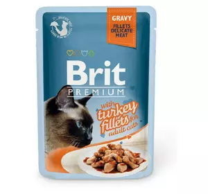 Вологий корм для котів із філе індички в соусі Бріт Brit Premium Cat pouch 85 г Вологий корм для котів із філе індички в соусі Бріт Brit Premium Cat pouch 85 г