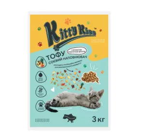 Наповнювач Кіті Кіс Kitty Kiss Тофу соєвий для котів з екзотичними фруктами, 3 кг Наповнювач Кіті Кіс Kitty Kiss Тофу соєвий для котів з екзотичними фруктами, 3 кг