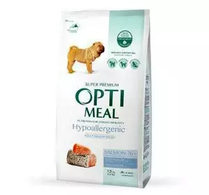 Гіпоалергенний сухий корм Optimeal з лососем для дорослих собак середніх та великих порід 1.5 кг