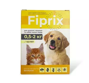 Протипаразитарні краплі Fiprix (Фіпрікс) для кошенят та цуценят вагою 0.5 - 2 кг (4 шт по 0.5 мл), Modes Протипаразитарні краплі Fiprix (Фіпрікс) для кошенят та цуценят вагою 0.5 - 2 кг (4 шт по 0.5 мл), Modes
