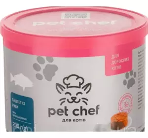 "Carnie Pet Chef"-паштет м'ясний для дорослих котів з рибою, 360 г "Carnie Pet Chef"-паштет м'ясний для дорослих котів з рибою, 360 г