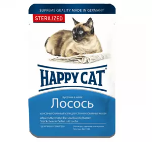 Консервований корм Happy Cat Btl sterilisiert Lachs з лососем для стерелізованих кішок (шматочки в соусі), 100 г
