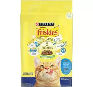 Сухий корм Friskies Sterilized для стерилізованих котів з лососем та овочами 10 кг Сухий корм Friskies Sterilized для стерилізованих котів з лососем та овочами 10 кг