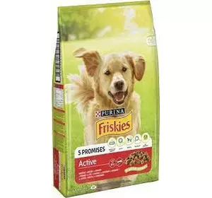 Сухий корм для дорослих активних собак Фріскіс Friskies Active з яловичиною 10 кг Сухий корм для дорослих активних собак Фріскіс Friskies Active з яловичиною 10 кг
