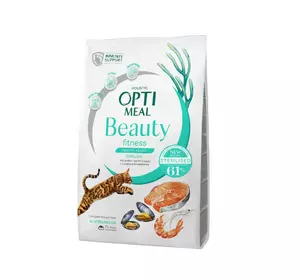 Сухий корм Optimeal з морепродуктами для підтримки загального фізичного стану у кастрованих котів, 1.5 кг Сухий корм Optimeal з морепродуктами для підтримки загального фізичного стану у кастрованих котів, 1.5 кг