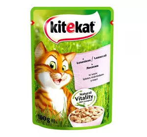 Kitekat Natural Vitality (Пауч) Консерви для кішок з лососем в соусі / 100 гр