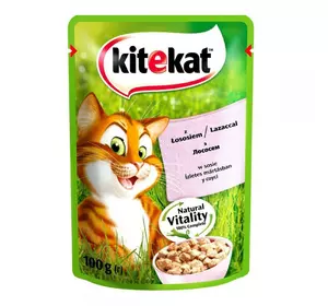 Kitekat Natural Vitality (Пауч) Консерви для кішок з лососем в соусі, 85 г Kitekat Natural Vitality (Пауч) Консерви для кішок з лососем в соусі, 85 г