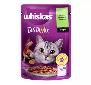 Whiskas (Віскас) Tasty Mix з ягням, куркою та морквою в соусі 85 г Whiskas (Віскас) Tasty Mix з ягням, куркою та морквою в соусі 85 г