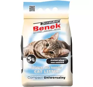 Наповнювач бентонітовий Супер Бенек Super Benek Compact Uniwersalny Naturalny для котячих туалетів без запаху (дрібний), 5 л Наповнювач бентонітовий Супер Бенек Super Benek Compact Uniwersalny Naturalny для котячих туалетів без запаху (дрібний), 5 л