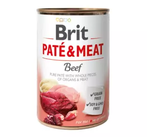 Вологий корм для собак Бріт Brit Pate & Meat зі смаком яловичини 400 г Вологий корм для собак Бріт Brit Pate & Meat зі смаком яловичини 400 г