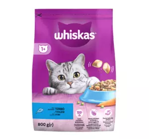 Whiskas® Смачні подушечки з тунцем Повнораціонний сухий корм для дорослих котів 800г