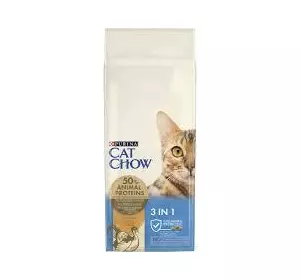 Сухий корм для котів Cat Chow Feline 3 in 1 з формулою потрійної дії з індичкою 15 кг