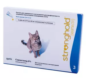 Краплі Стронгхолд 45 для кішок масою 2.6 - 7.5 кг (ціна за 1 піпетку / 0.75 мл), Zoetis Краплі Стронгхолд 45 для кішок масою 2.6 - 7.5 кг (ціна за 1 піпетку / 0.75 мл), Zoetis