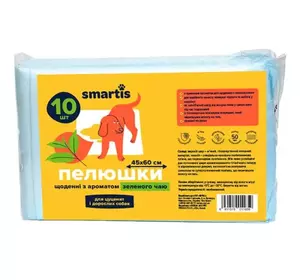 Пелюшки щоденні з ароматом зеленого чаю 45х60см 28г/3г (10шт) Smartis Пелюшки щоденні з ароматом зеленого чаю 45х60см 28г/3г (10шт) Smartis