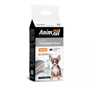 Пелюшки AnimAll Puppy Training Pads для собак і цуценят з активованим вугіллям 60 х 60 см, 50 шт Пелюшки AnimAll Puppy Training Pads для собак і цуценят з активованим вугіллям 60 х 60 см, 50 шт