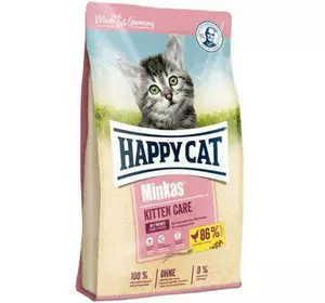 Сухий корм Happy Cat Minkas Kitten Care для кошенят з 4 тижнів до 6 місяців з птицею, 500 г Сухий корм Happy Cat Minkas Kitten Care для кошенят з 4 тижнів до 6 місяців з птицею, 500 г