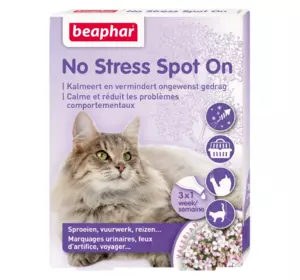 Антистрес краплі Beaphar No Stress Spot On cat для кішок (упаковка 3 піпетки)