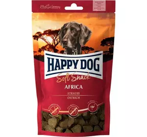Ласощі Happy Dog Soft Snack Africa для собак великих і середніх порід (страус/картопля), 100 г Ласощі Happy Dog Soft Snack Africa для собак великих і середніх порід (страус/картопля), 100 г