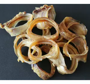 Ласощі для собак Трахея сушена, 100г банку Ласощі для собак Трахея сушена, 100г банку