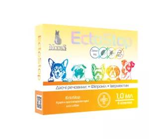 Краплі ЕктоСтоп Модес протипаразитарні для собак вагою 4-10 кг (4*1 мл) Краплі ЕктоСтоп Модес протипаразитарні для собак вагою 4-10 кг (4*1 мл)