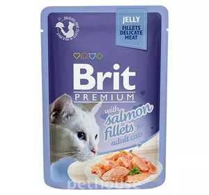 Вологий корм Бріт Brit Premium Філе лосося в желе для котів 85 г