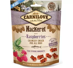 Ласощі Carnilove Карнілав Crunchy Mackerel with Raspberries для собак зі скумбрією та малиною 200 г Ласощі Carnilove Карнілав Crunchy Mackerel with Raspberries для собак зі скумбрією та малиною 200 г
