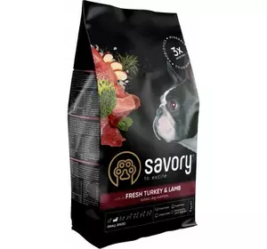 Корм сухий для дорослих собак малих порід (до 10 кг) Savory Small Breed rich in Fresh Turkey and Lamb, 3 кг Корм сухий для дорослих собак малих порід (до 10 кг) Savory Small Breed rich in Fresh Turkey and Lamb, 3 кг