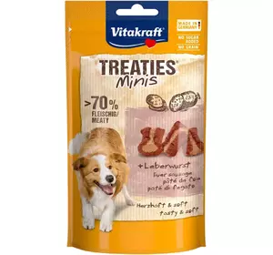 М’які міні закуски для собак Вітакрафт Vitakraft Treaties MINIS ласощі з ліверною ковбасою, 48 г М’які міні закуски для собак Вітакрафт Vitakraft Treaties MINIS ласощі з ліверною ковбасою, 48 г